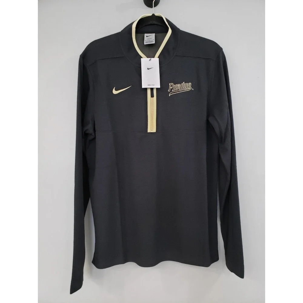 NIKE SZ MEDIUM PURDUE UNIVERSITY Shirt NCAA Basketball Quarter Zip Pullover